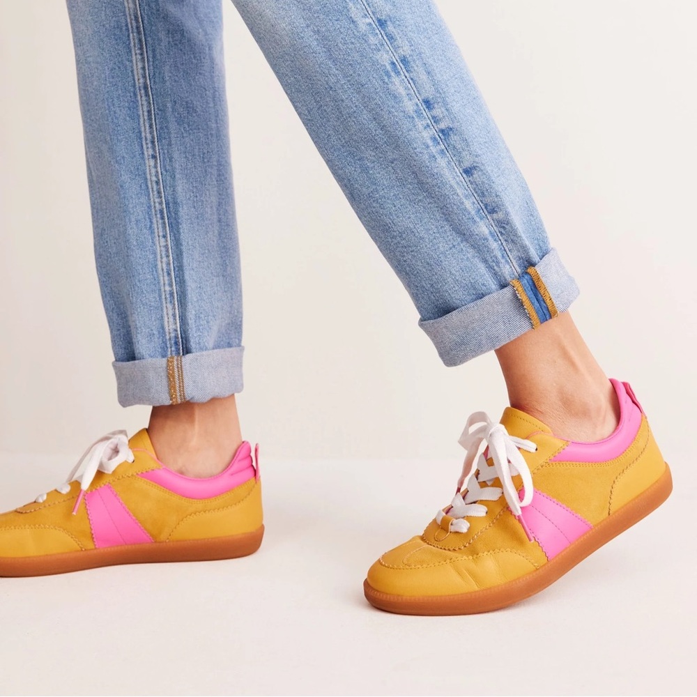 BODEN Erin Pink and Yellow Women's Sneakers